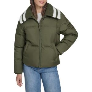 Champion womens Quilted Shawl Collar Puffer Jacket(Olive)