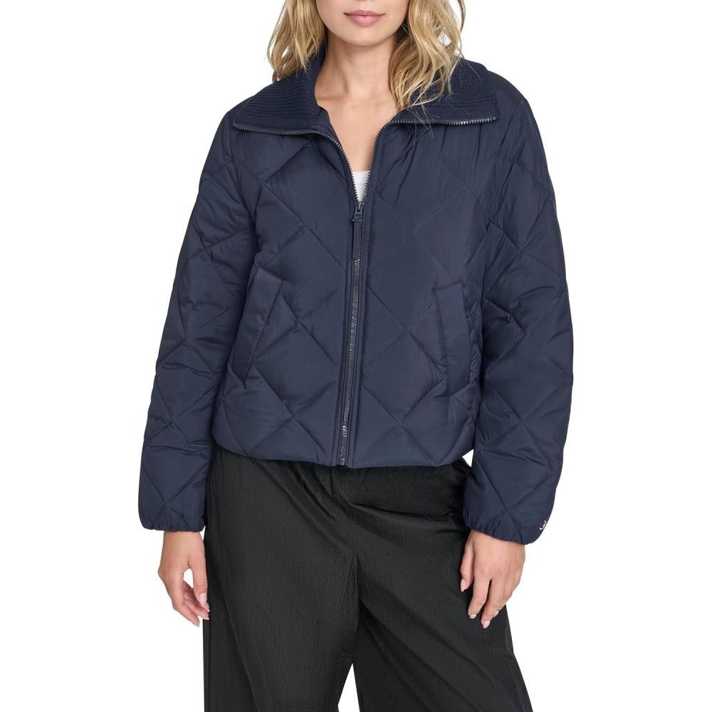 imageChampion womens Diamond Quilted Shawl Collar JacketNavy