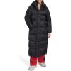 Champion womens Cinch Waist Long Hooded Puffer(Black)