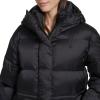 Champion womens Cinch Waist Long Hooded Puffer(Black)